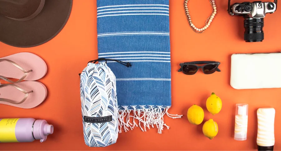 Turkish Beach Towel in Denim Blue, view 2