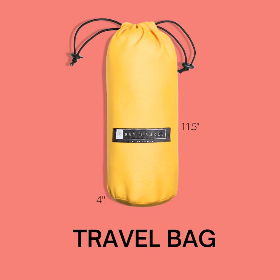Turkish Beach Towel in Orange with Yellow Bag, view 2
