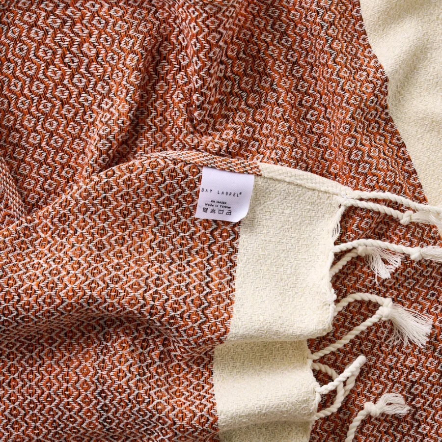 Turkish Hand Towel in Orange, Diamond 15 × 26 in, view 5