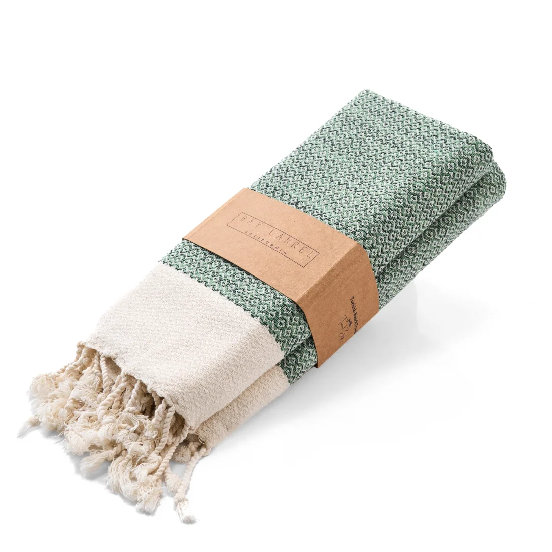 Turkish Hand Towel in Army Green, Diamond 16 × 40 in pack shot