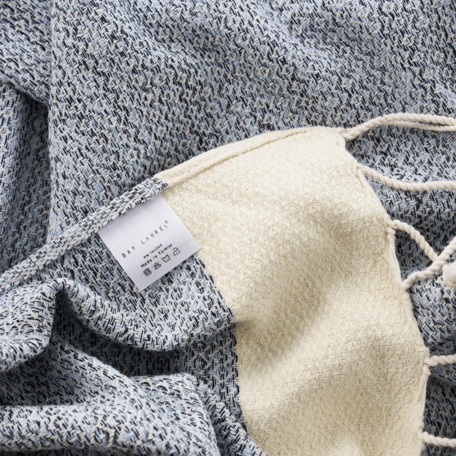Turkish Hand Towel in Light Blue, Diamond 16 × 40 in, view 2