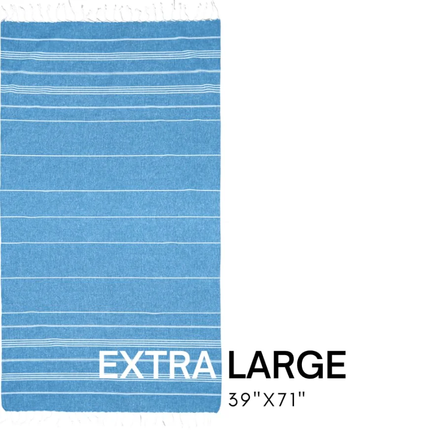 Turkish Beach Towel in Denim Blue, view 3