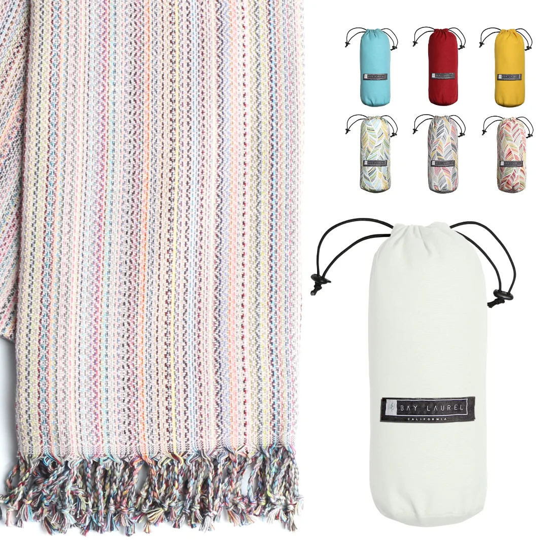 Turkish Beach Towel in Violet Multi-Color Weave pack shot