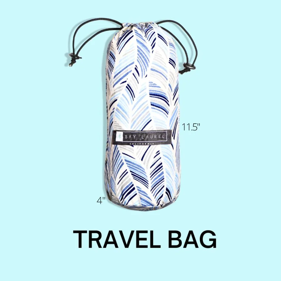 Turkish Beach Towel in Aqua with Blue Floral Bag, view 2