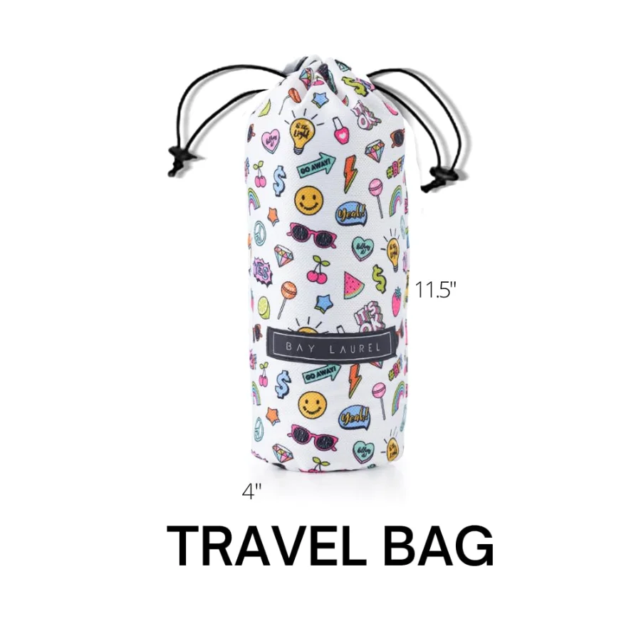 Turkish Beach Towel in Blue with White Print Bag, view 2