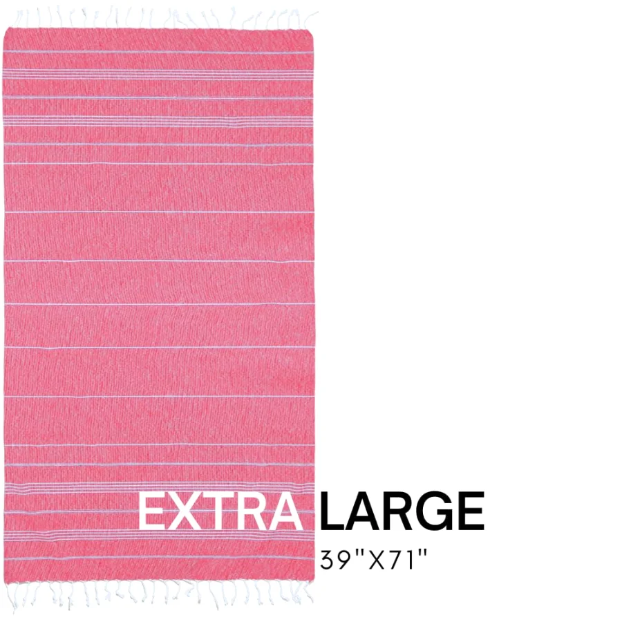 Turkish Beach Towel in Light Pink with Pink Floral Bag, view 3
