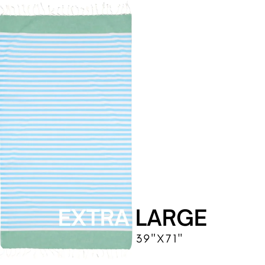 Turkish Beach Towel in Turquoise Turquoise, view 3