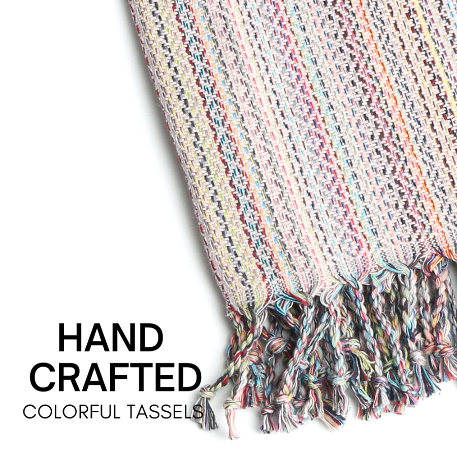 Turkish Beach Towel in Violet Multi-Color Weave, view 4