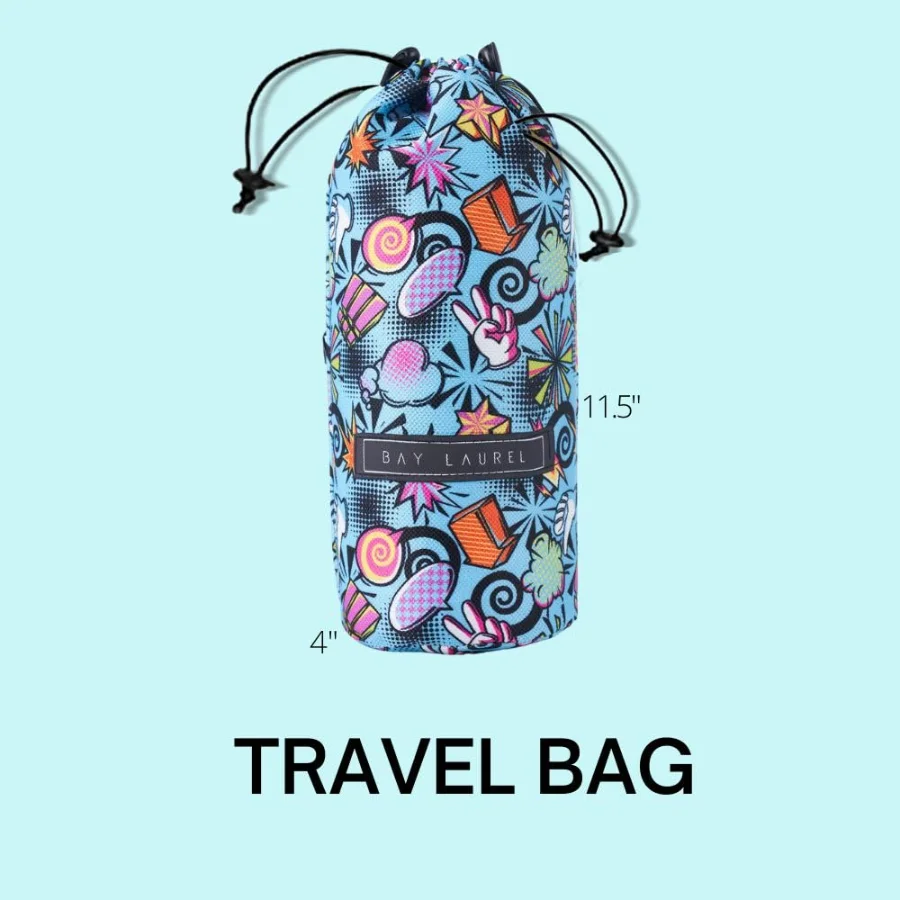 Turkish Beach Towel in Aqua with Blue Print Bag, view 2
