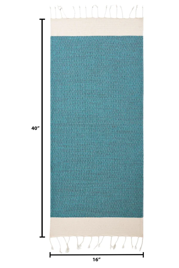 Turkish Hand Towel in Petrol, Diamond 16 × 40 in, view 5