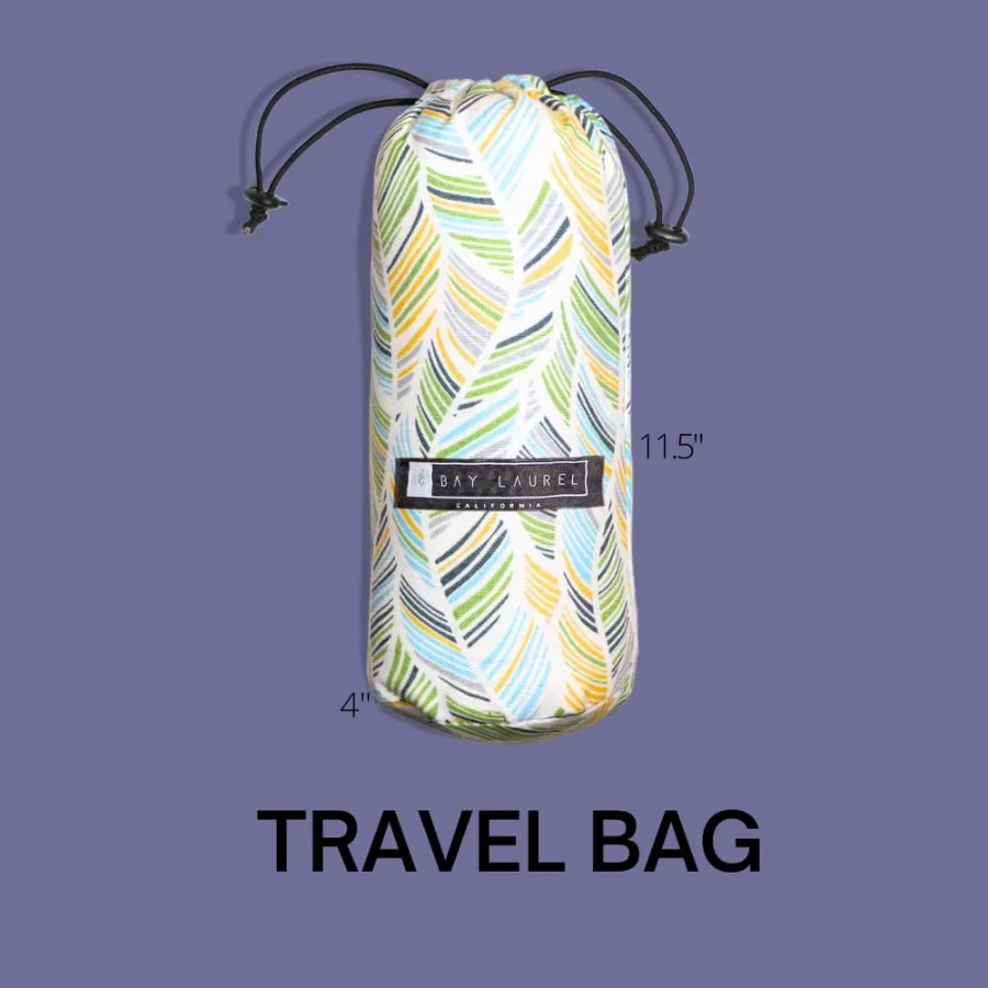 Turkish Beach Towel in Dark Blue with Yellow Floral Bag, view 3