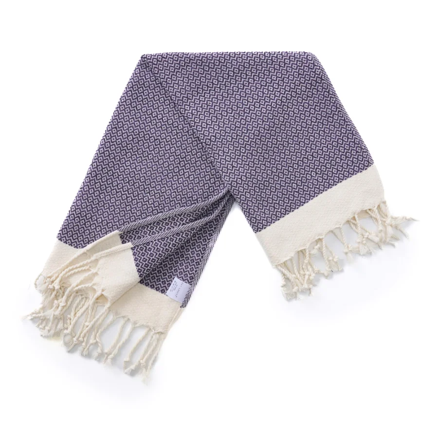 Turkish Hand Towel in Purple, Diamond 15 × 26 in, view 3