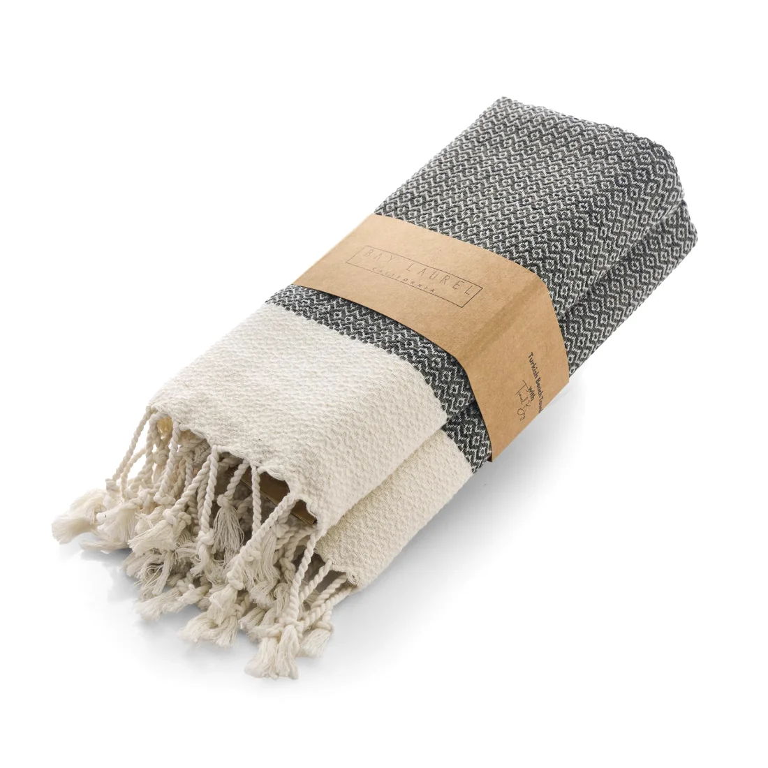 Turkish Hand Towel in Dark Army Green, Diamond 16 × 40 in pack shot